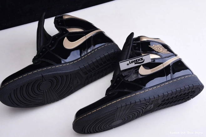 Kicked Out Shoe Store GOLD 1 555088-032 AIR HIGH METALLIC BLACK JORDAN RETRO (2020) 0804